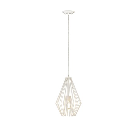 Z-Lite Quintus 1 Light Mini Pendant, Gloss White 442MP12-WH